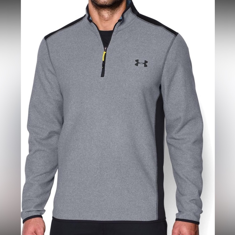 Under Armor ColdGear Loose Fit Gray 1/4 Zip Fleece Pullover men’s size Small